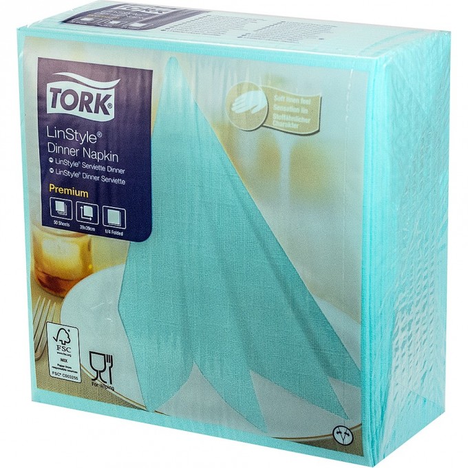 Салфетка TORK LinStyle Dinner Napkin лазурная 'SCA' 1/12 T-478880